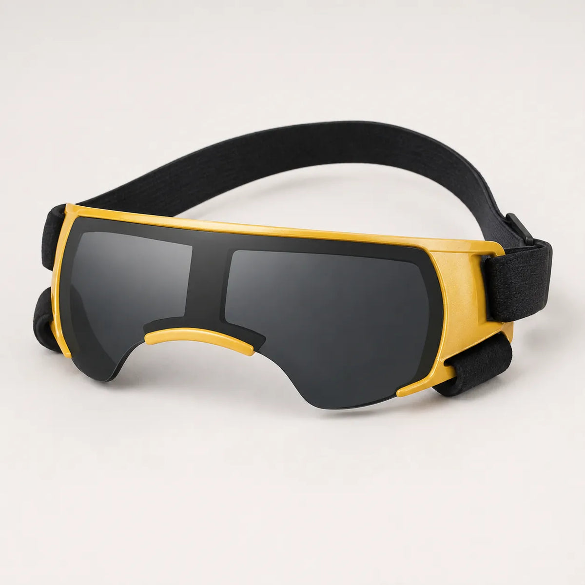 dog sunglasses in yellow, product close-up